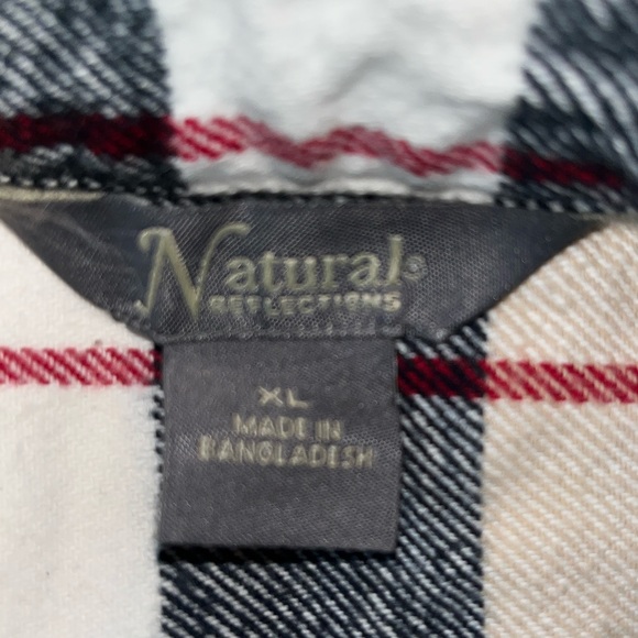 Natural Reflections Plaid Flannel Button Down Shirt Thick Cotton Size XL - Picture 3 of 8